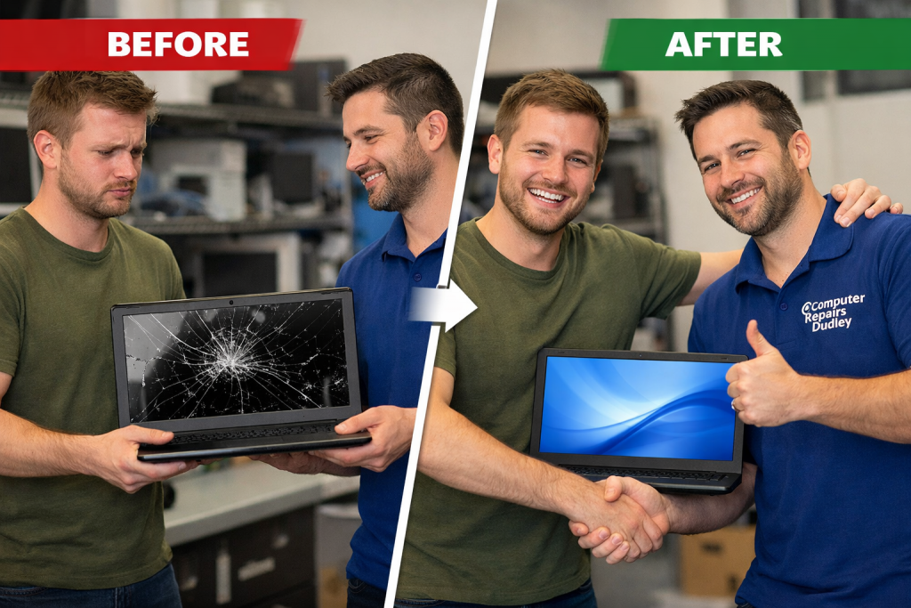 laptop screen repair dudley before and after